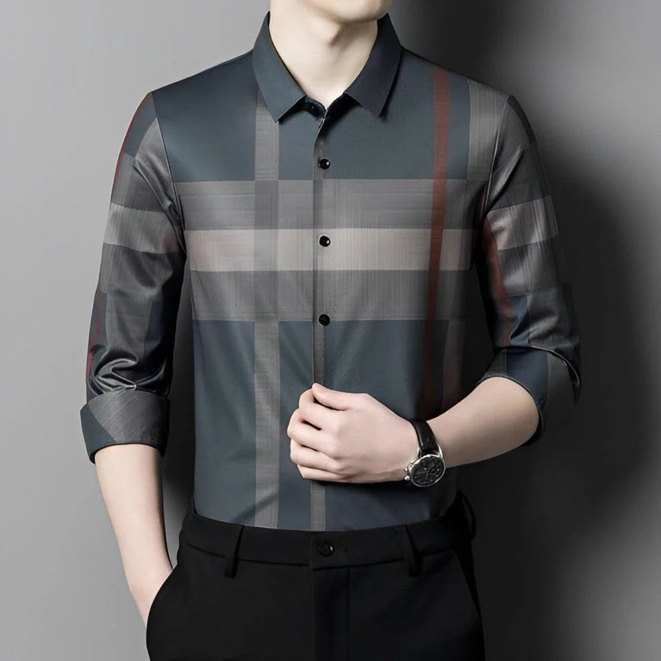 Grey Scale Full Sleeve Cotton Check Shirt (BRG)