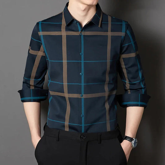 Azure Skyline Full Sleeve Cotton Check Shirt (BLUE G)